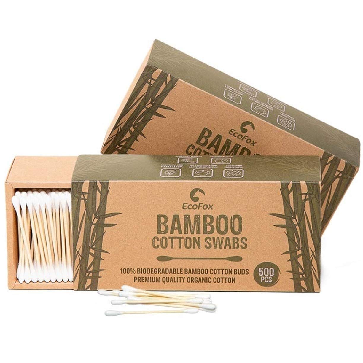 Bamboo Cotton Swabs | Biodegradable & Organic Wooden Cotton Buds | Double Tipped Ear Sticks | 100% Eco-Friendly & Natural | Perfect for Ear Wax Removal, Arts & Crafts, Removing Dust & Dirt…