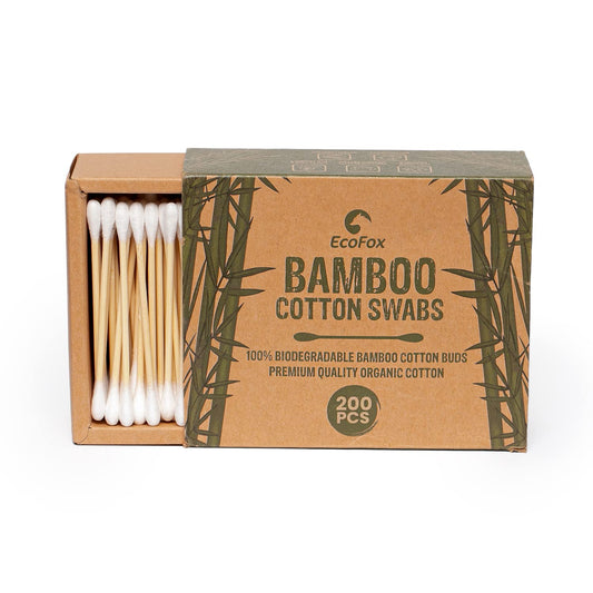 Bamboo Cotton Swabs | Biodegradable & Organic Wooden Cotton Buds | Double Tipped Ear Sticks | 100% Eco-Friendly & Natural | Perfect for Ear Wax Removal, Arts & Crafts, Removing Dust & Dirt…
