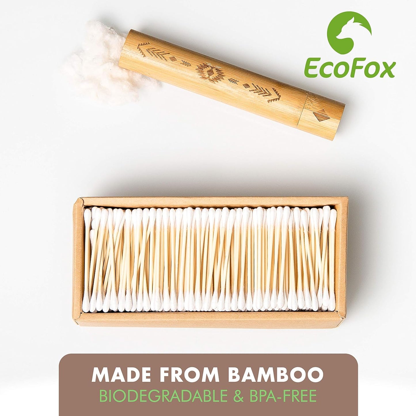 Bamboo Cotton Swabs | Biodegradable & Organic Wooden Cotton Buds | Double Tipped Ear Sticks | 100% Eco-Friendly & Natural | Perfect for Ear Wax Removal, Arts & Crafts, Removing Dust & Dirt…