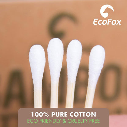 Bamboo Cotton Swabs | Biodegradable & Organic Wooden Cotton Buds | Double Tipped Ear Sticks | 100% Eco-Friendly & Natural | Perfect for Ear Wax Removal, Arts & Crafts, Removing Dust & Dirt…